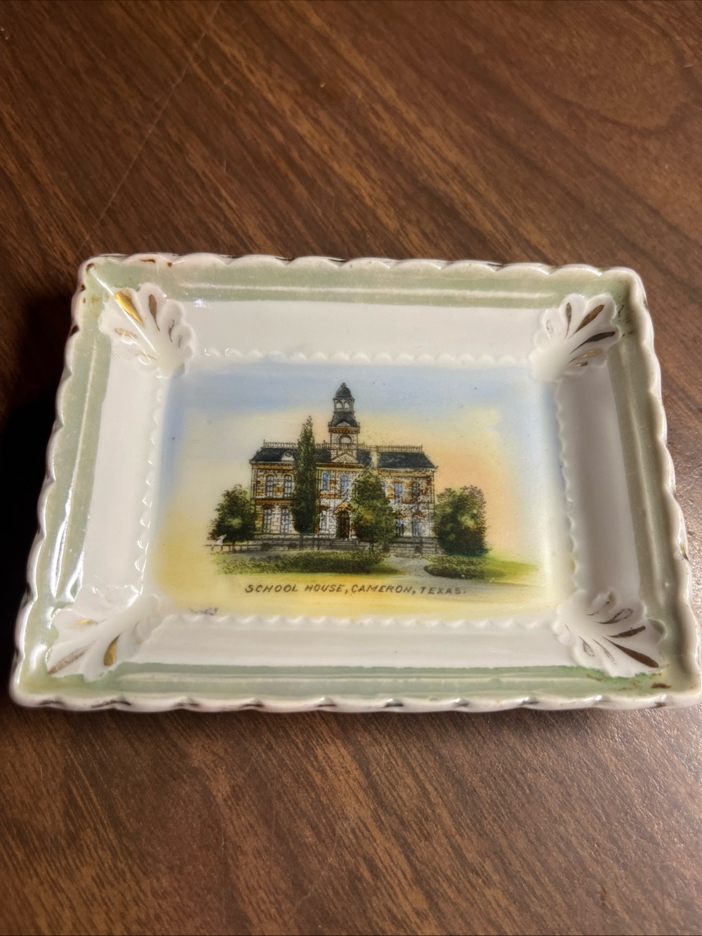 🔥 School House Trinket Tray Cameron Texas Small Cute Germany Dr. J.C. Resse VTG